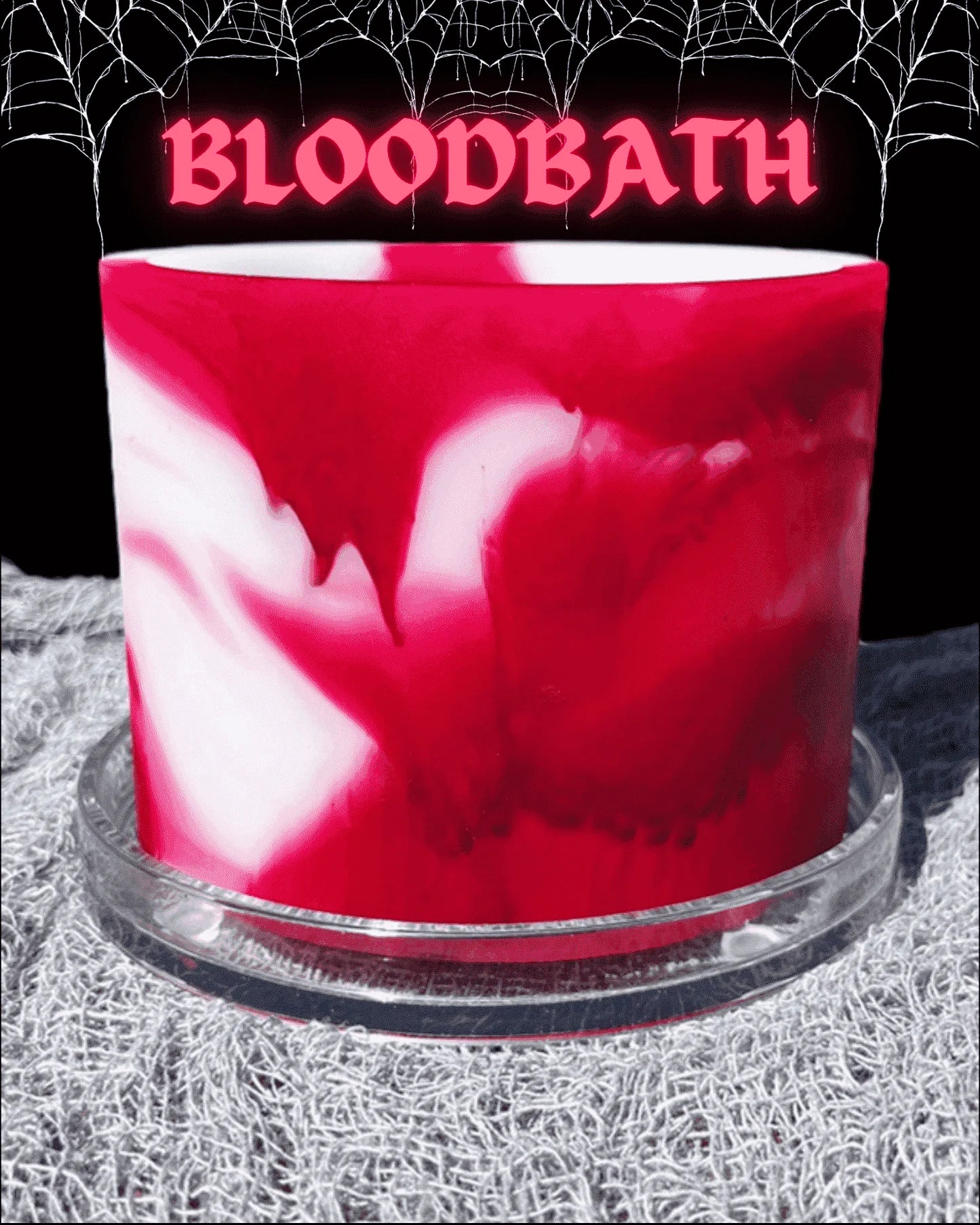 Halloween Plant Pot - white red bloodbath
