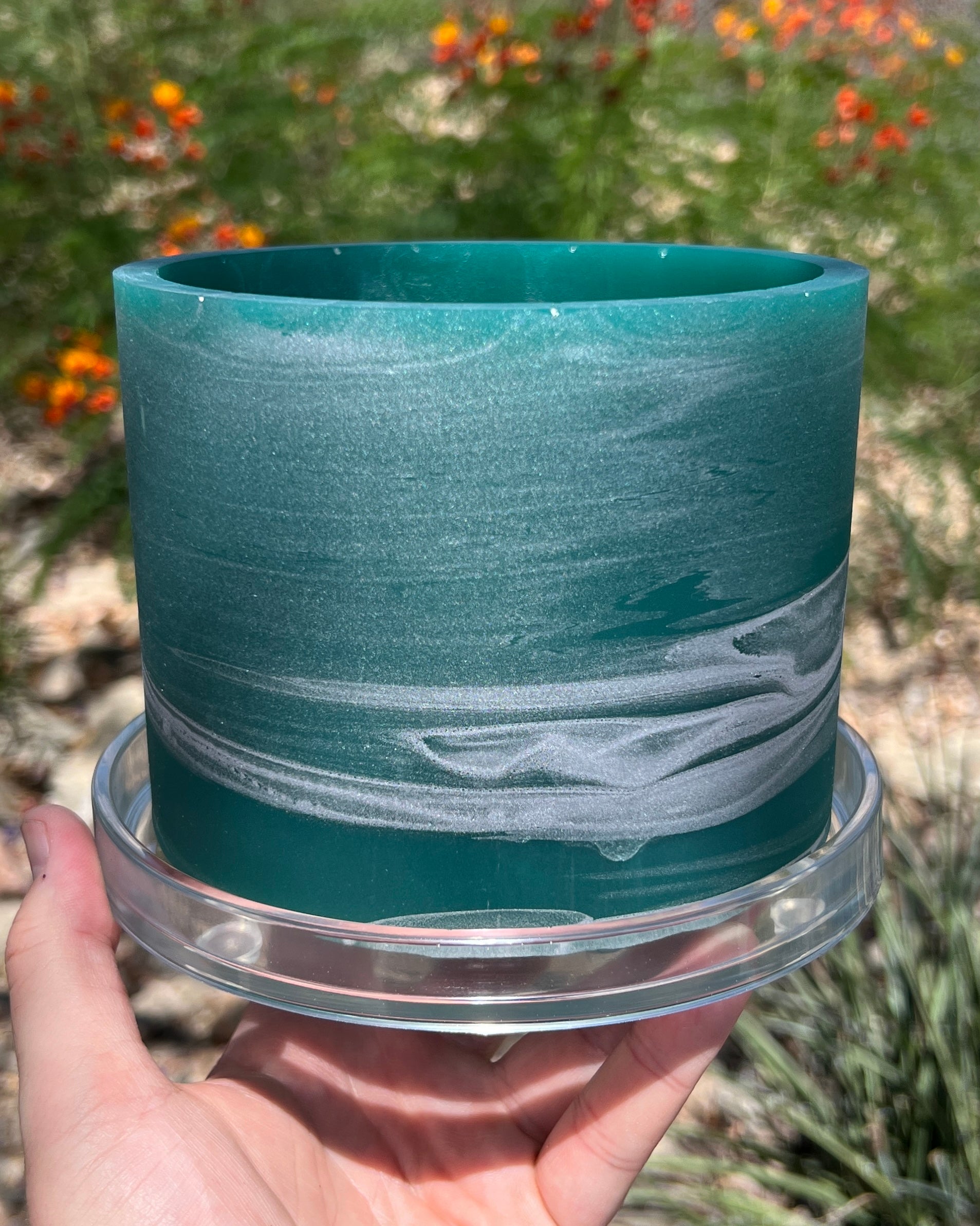 Plant Pot - Dark Teal | Silver