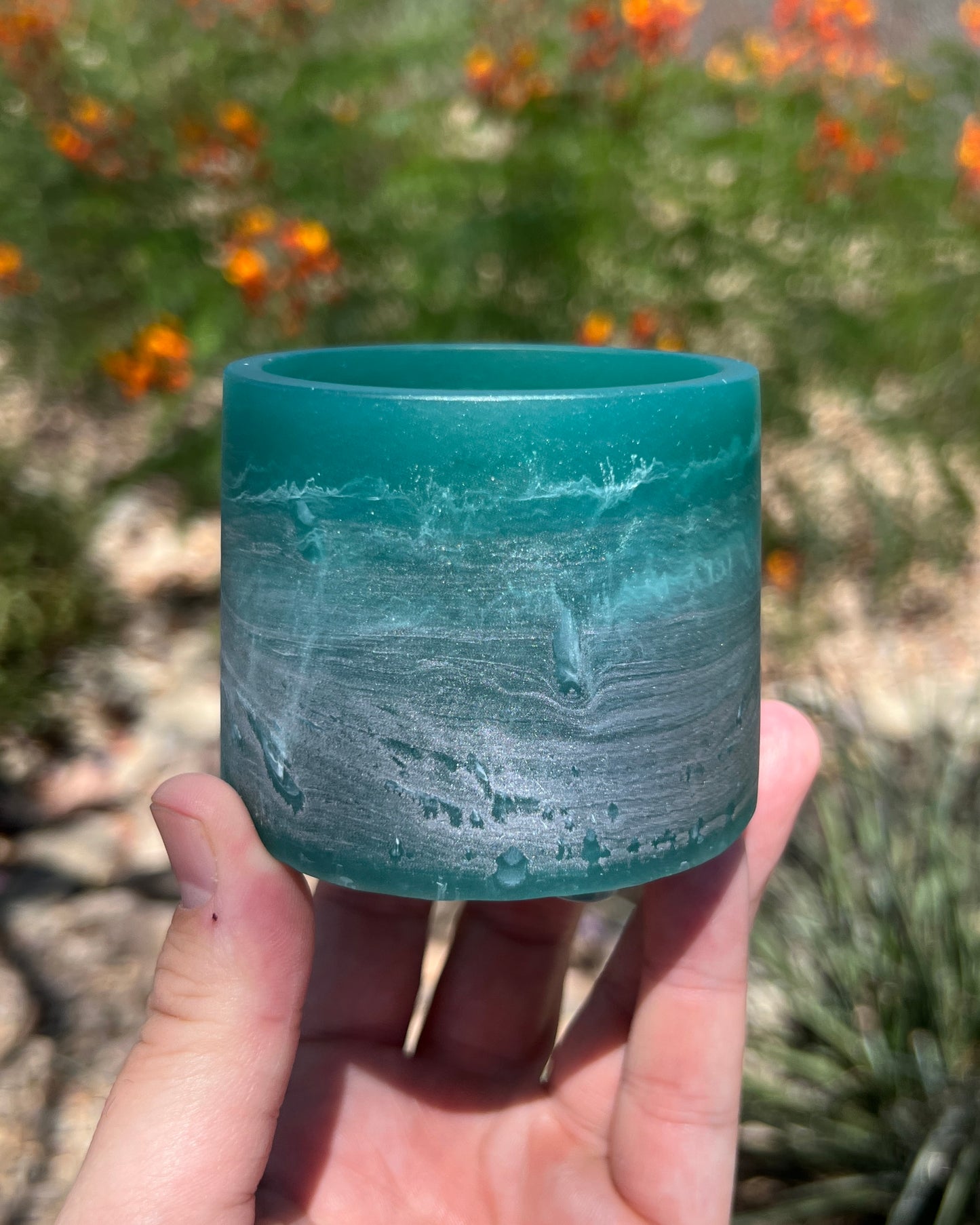 Plant Pot - Dark Teal | Silver Mini