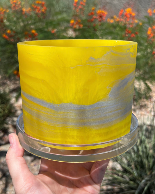 Plant Pot - Sunshine Yellow | Silver Rorschach