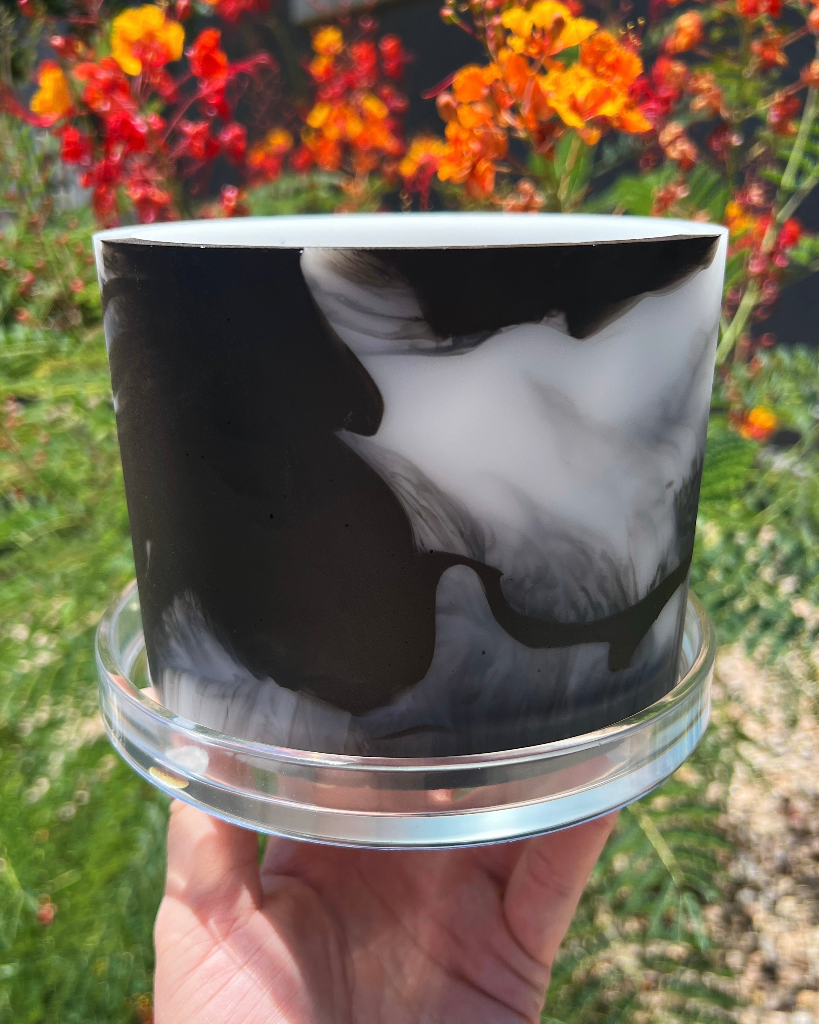 Marble Mess | Black & White Rorschach - Handmade Epoxy Resin offers Planter