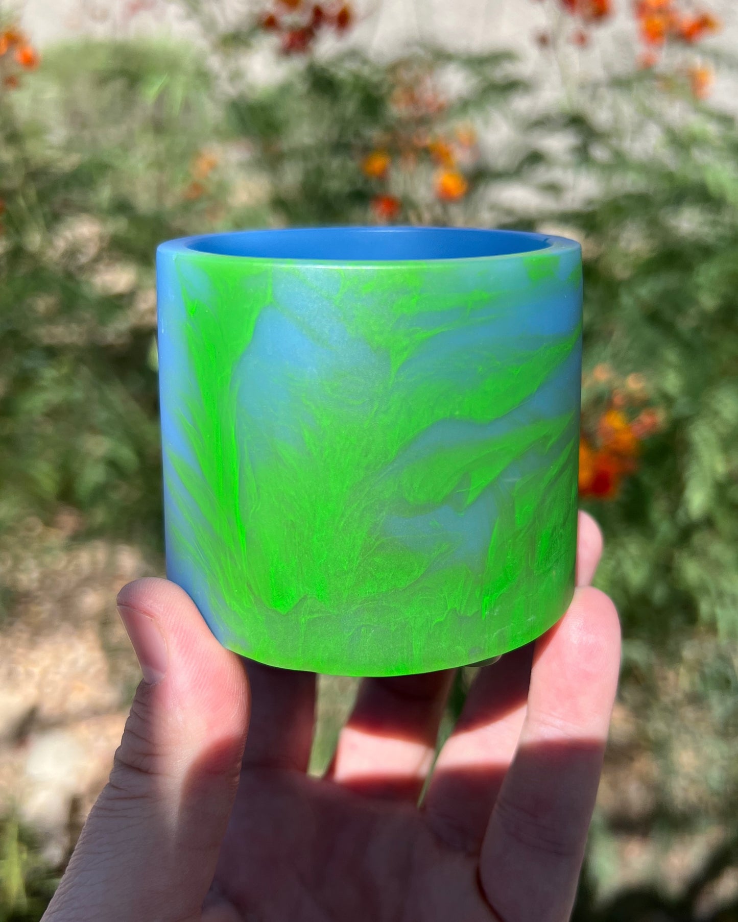 Plant Pot - Sapphire Blue | Lime Green Mini