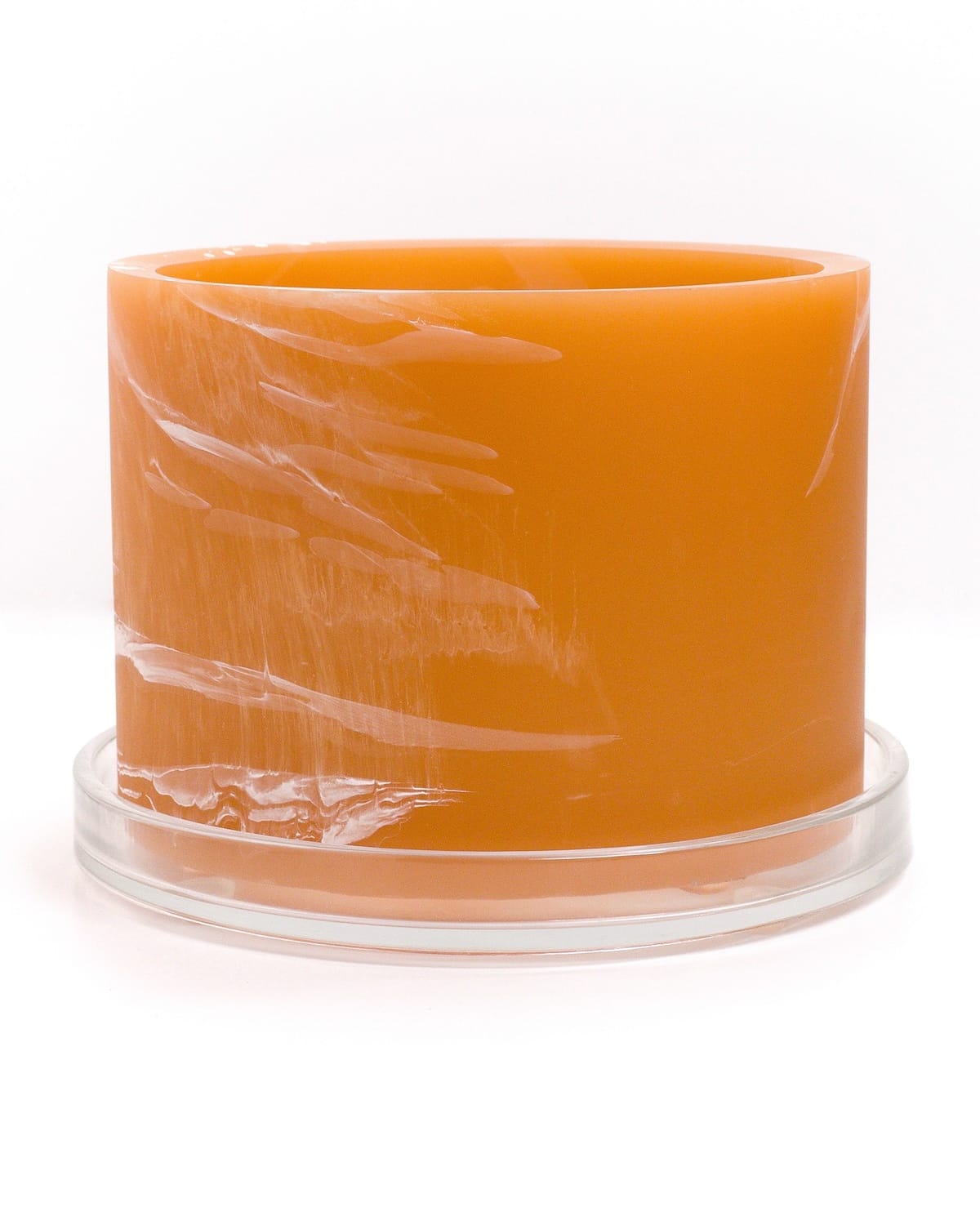 apricot orange white handmade resin plant pot 6 inch indoor planter with drainage