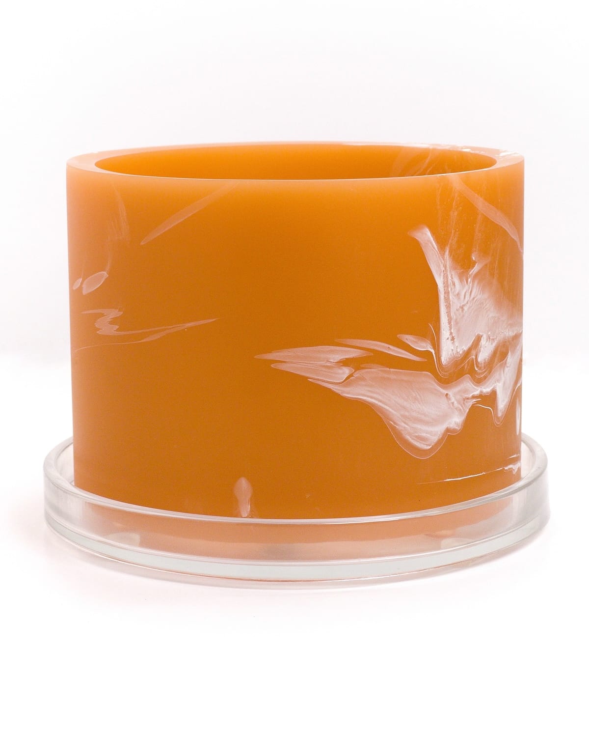 apricot orange white handmade resin plant pot 6 inch indoor planter with drainage