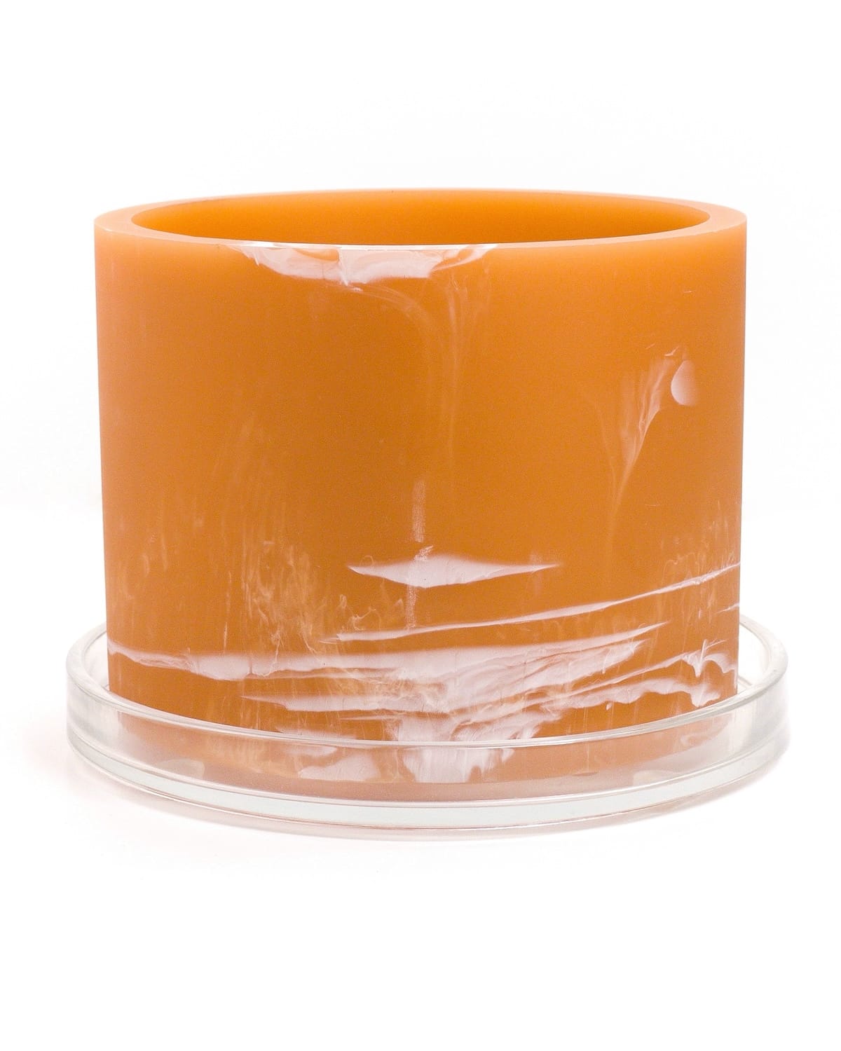 apricot orange white handmade resin plant pot 6 inch indoor planter with drainage