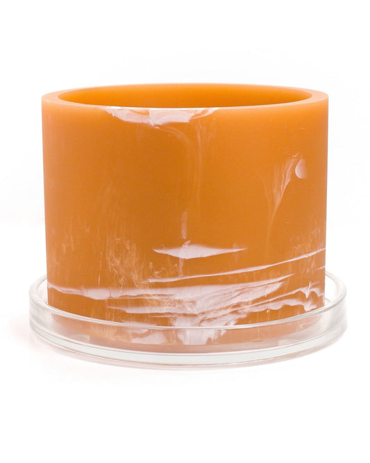 apricot orange white handmade resin plant pot 6 inch indoor planter with drainage