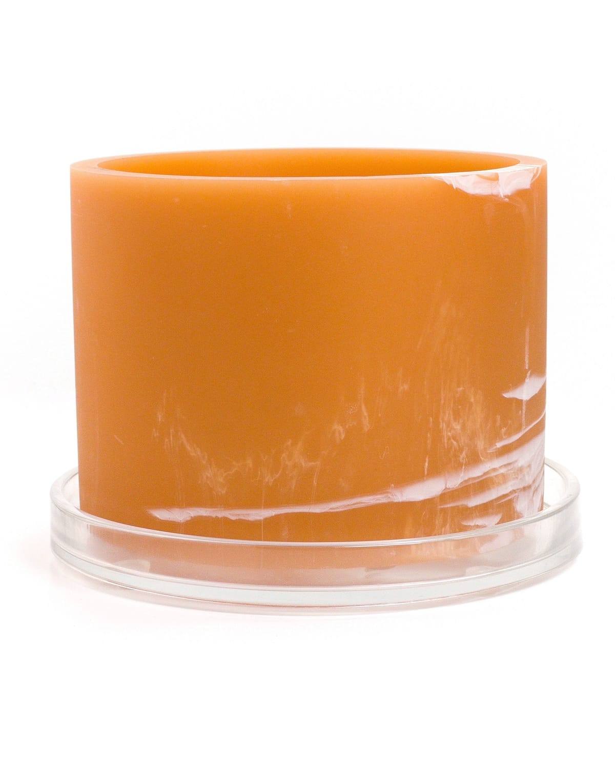 apricot orange white handmade resin plant pot 6 inch indoor planter with drainage