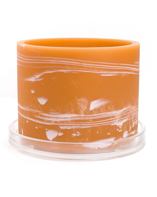 apricot orange white handmade resin plant pot 6 inch indoor planter with drainage