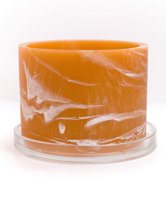 apricot orange white handmade resin plant pot 6 inch indoor planter with drainage