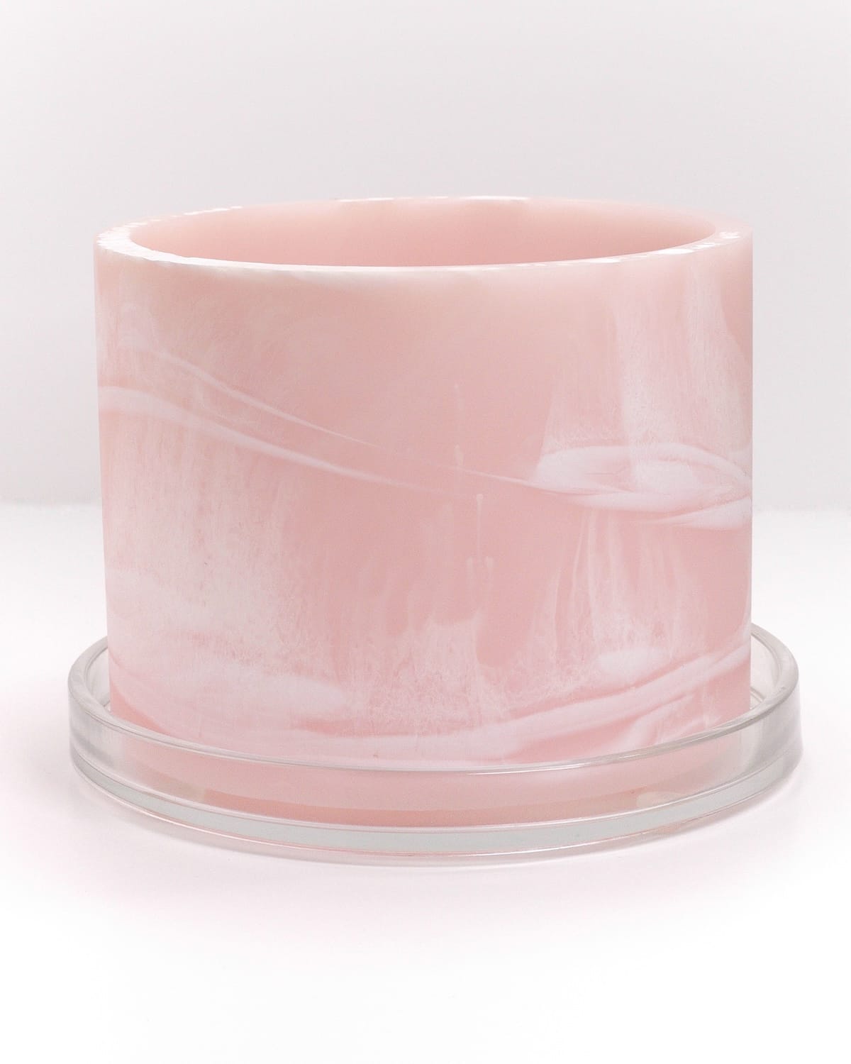 baby pink white handmade resin plant pot 6 inch indoor planter with drainage