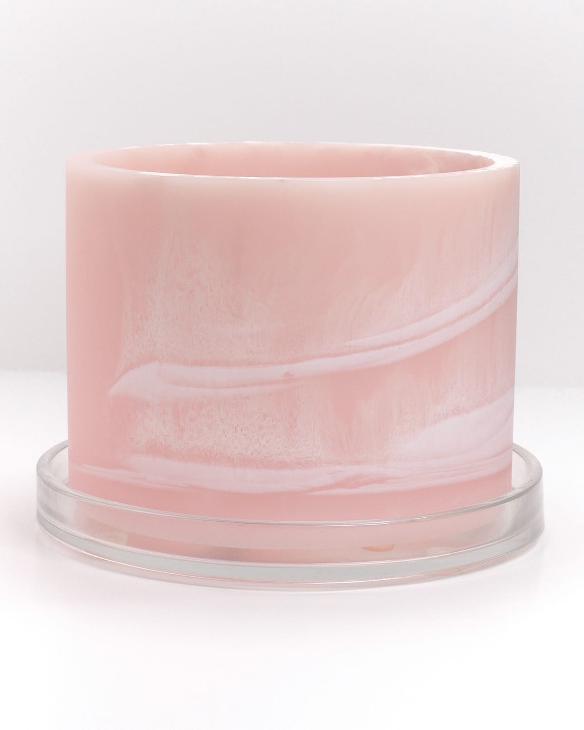 baby pink white handmade resin plant pot 6 inch indoor planter with drainage