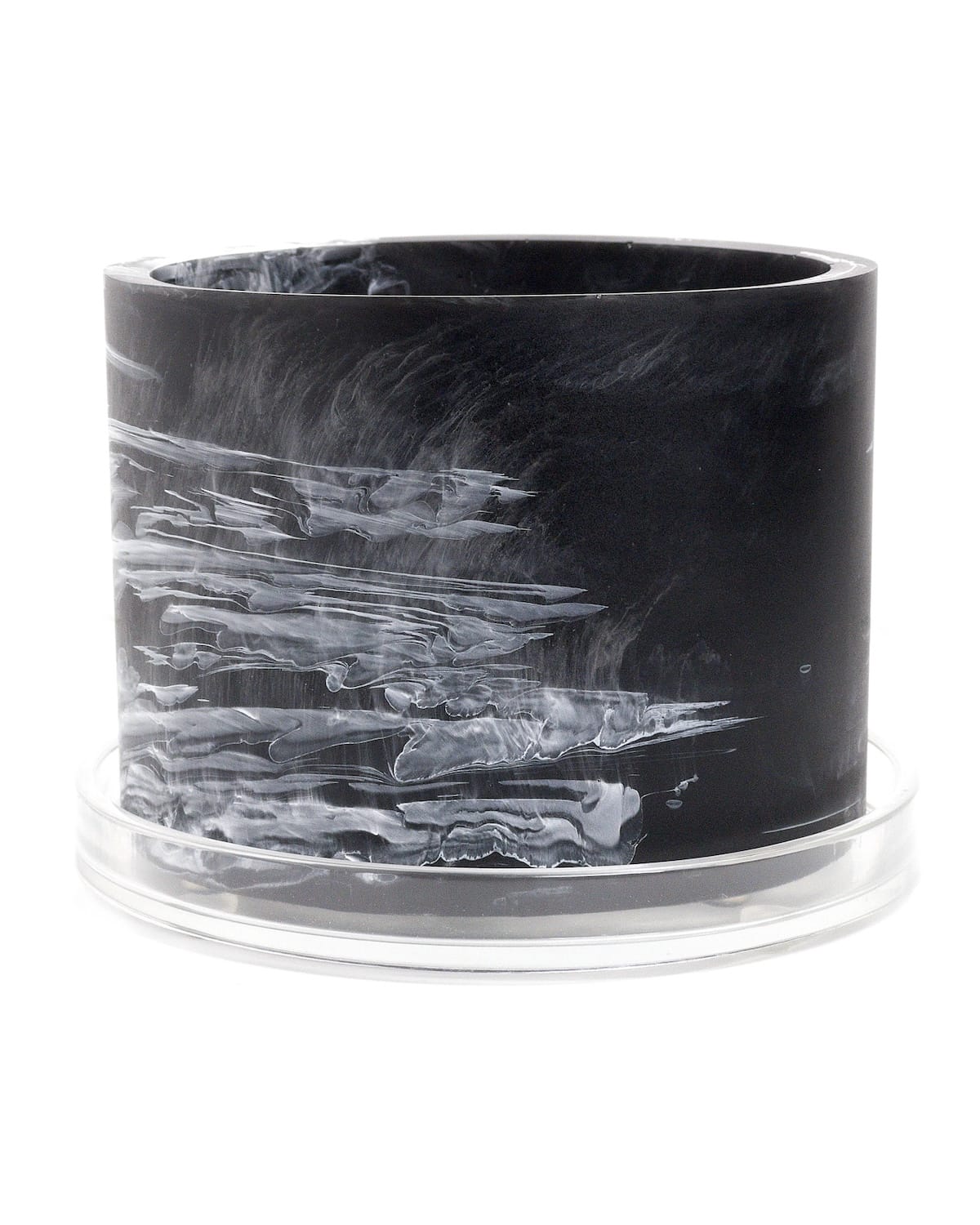black white handmade resin plant pot 6 inch indoor planter with drainage
