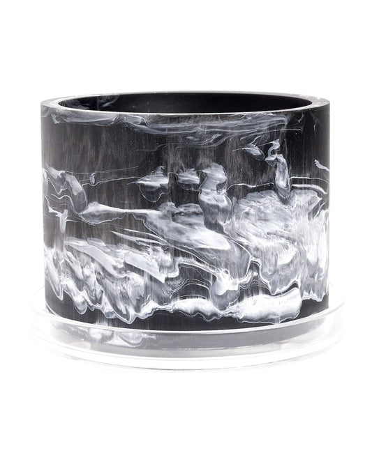 black white handmade resin plant pot 6 inch indoor planter with drainage