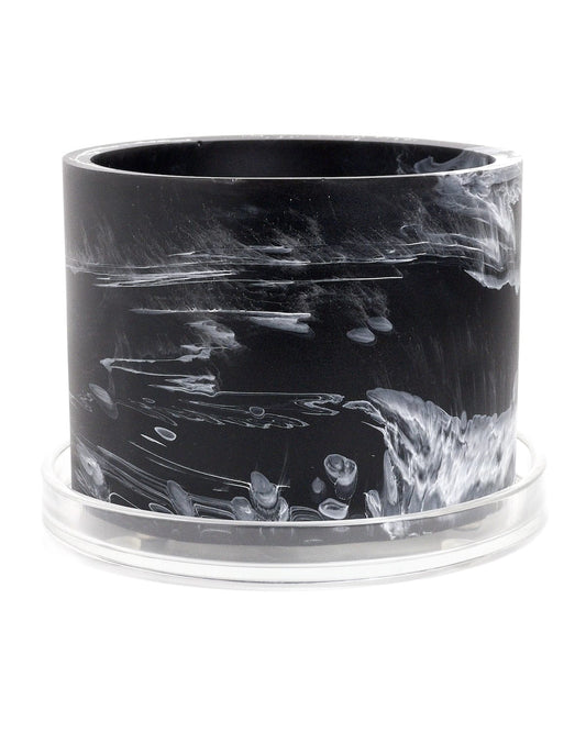 black white handmade resin plant pot 6 inch indoor planter with drainage