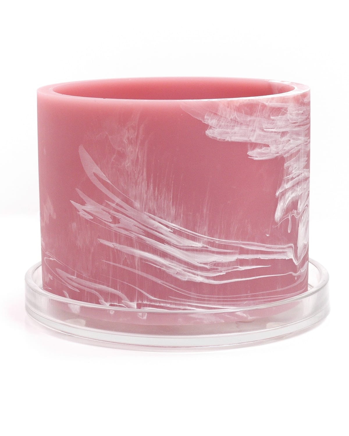 blush pink white handmade resin plant pot 6 inch indoor planter with drainage