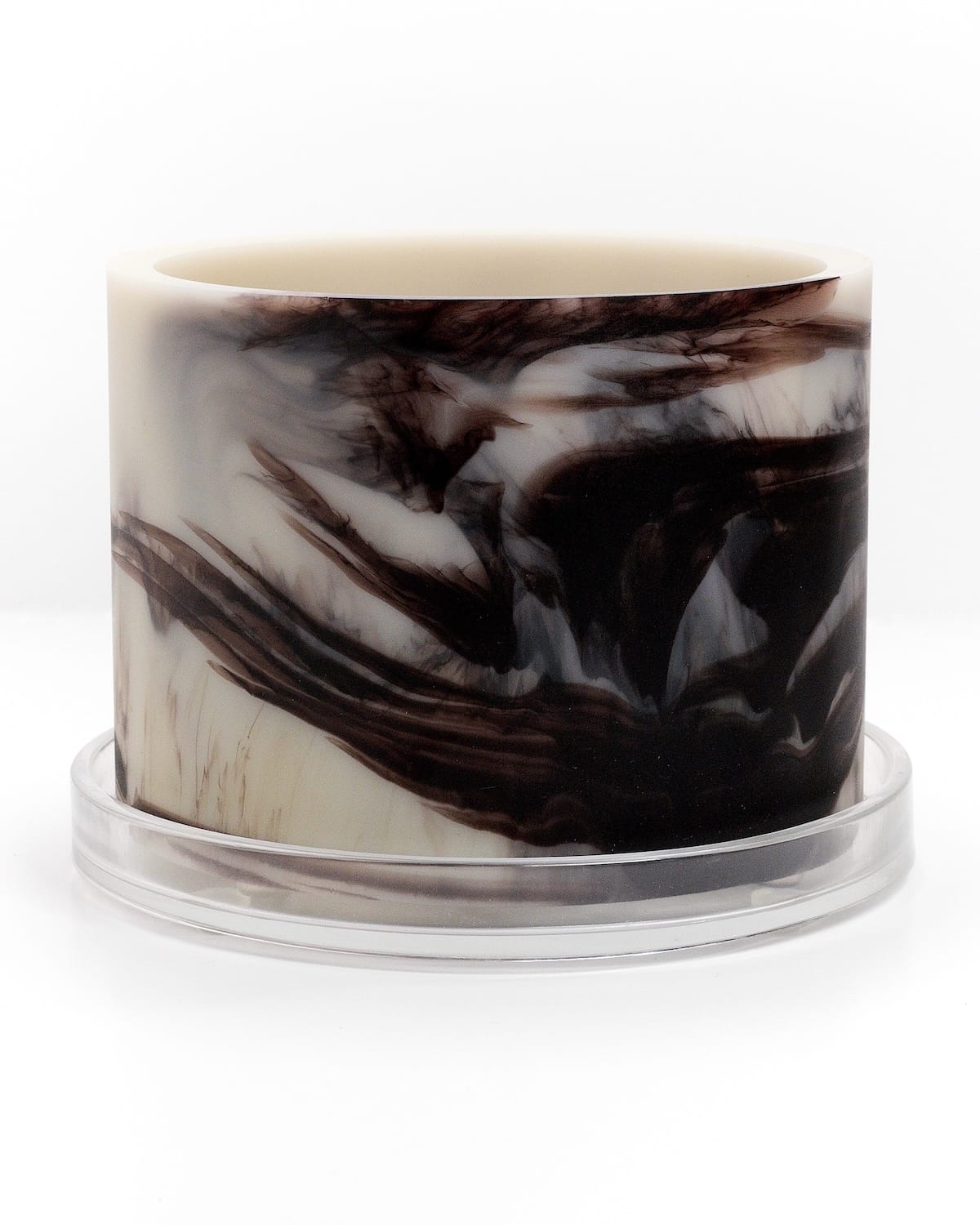 bone white coffee brown handmade resin plant pot 6 inch indoor planter with drainage