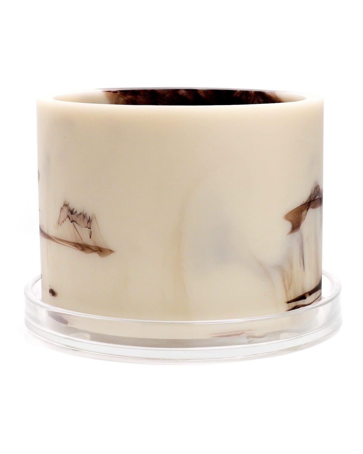 bone white coffee brown handmade resin plant pot 6 inch indoor planter with drainage