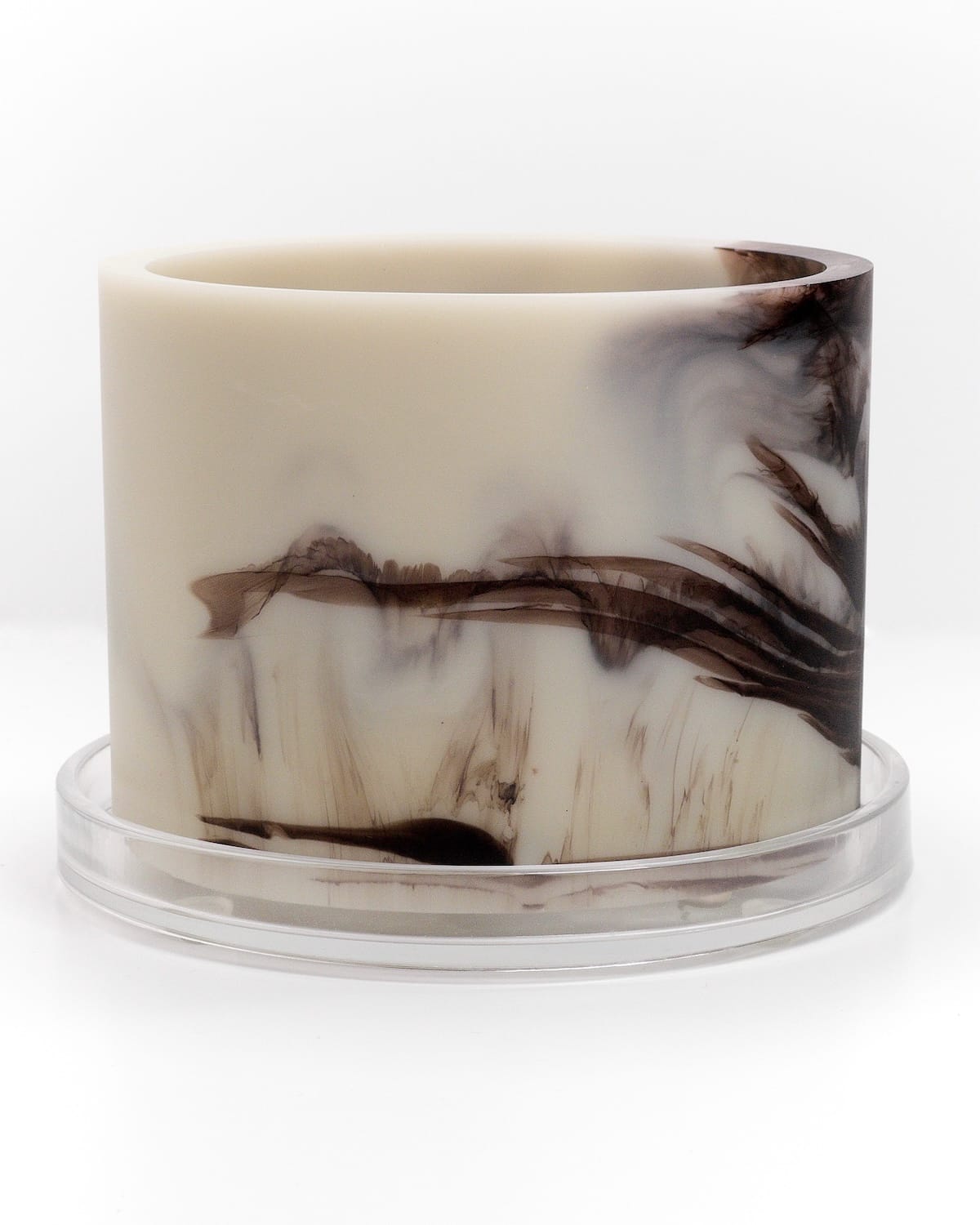 bone white coffee brown handmade resin plant pot 6 inch indoor planter with drainage