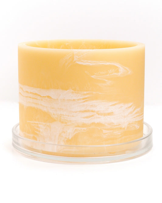 butter yellow white handmade resin plant pot 6 inch indoor planter with drainage