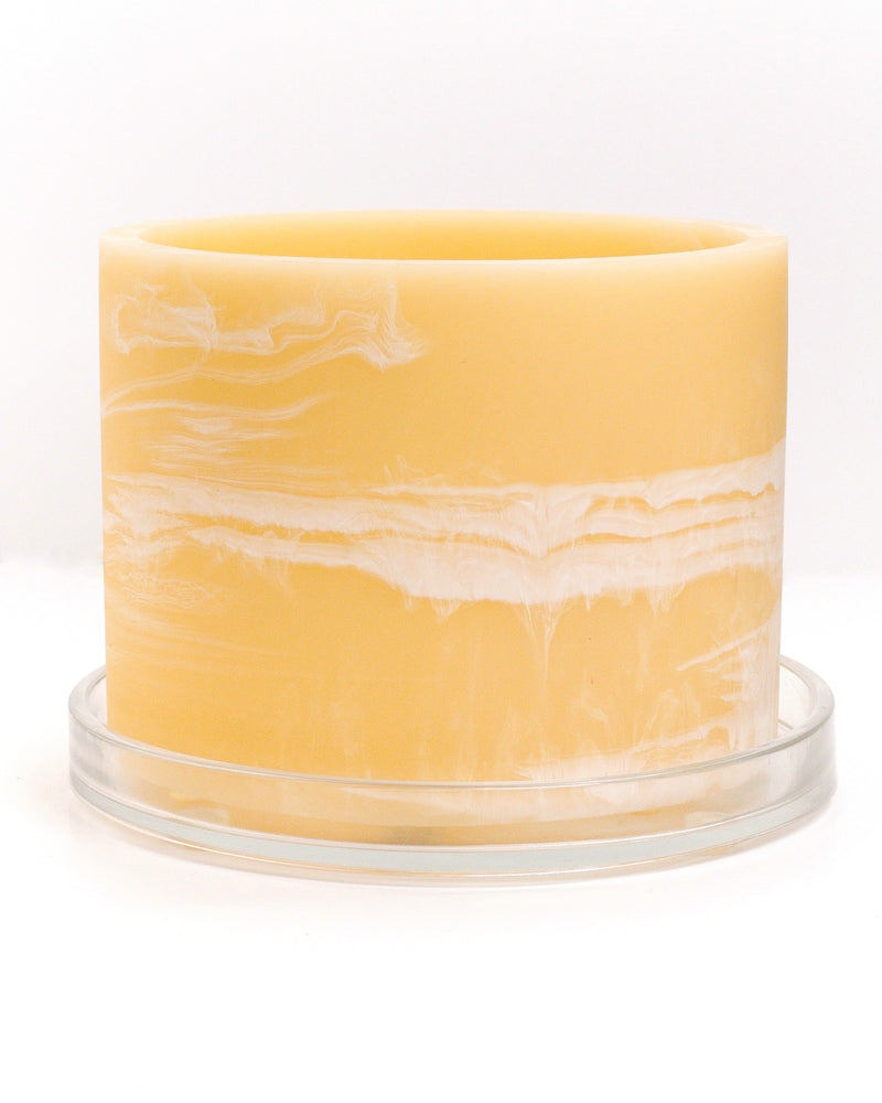 yellow plant pots indoor Butter Yellow & White Resin Planter - 6 Inch Handmade Plant Pot