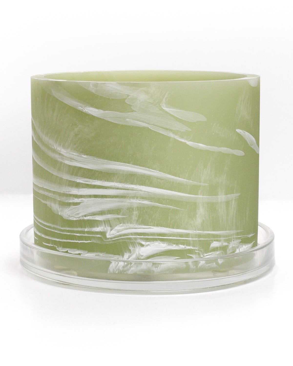 celery green white handmade resin plant pot 6 inch indoor planter with drainage