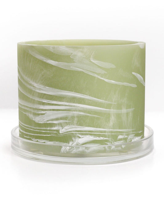 celery green white handmade resin plant pot 6 inch indoor planter with drainage