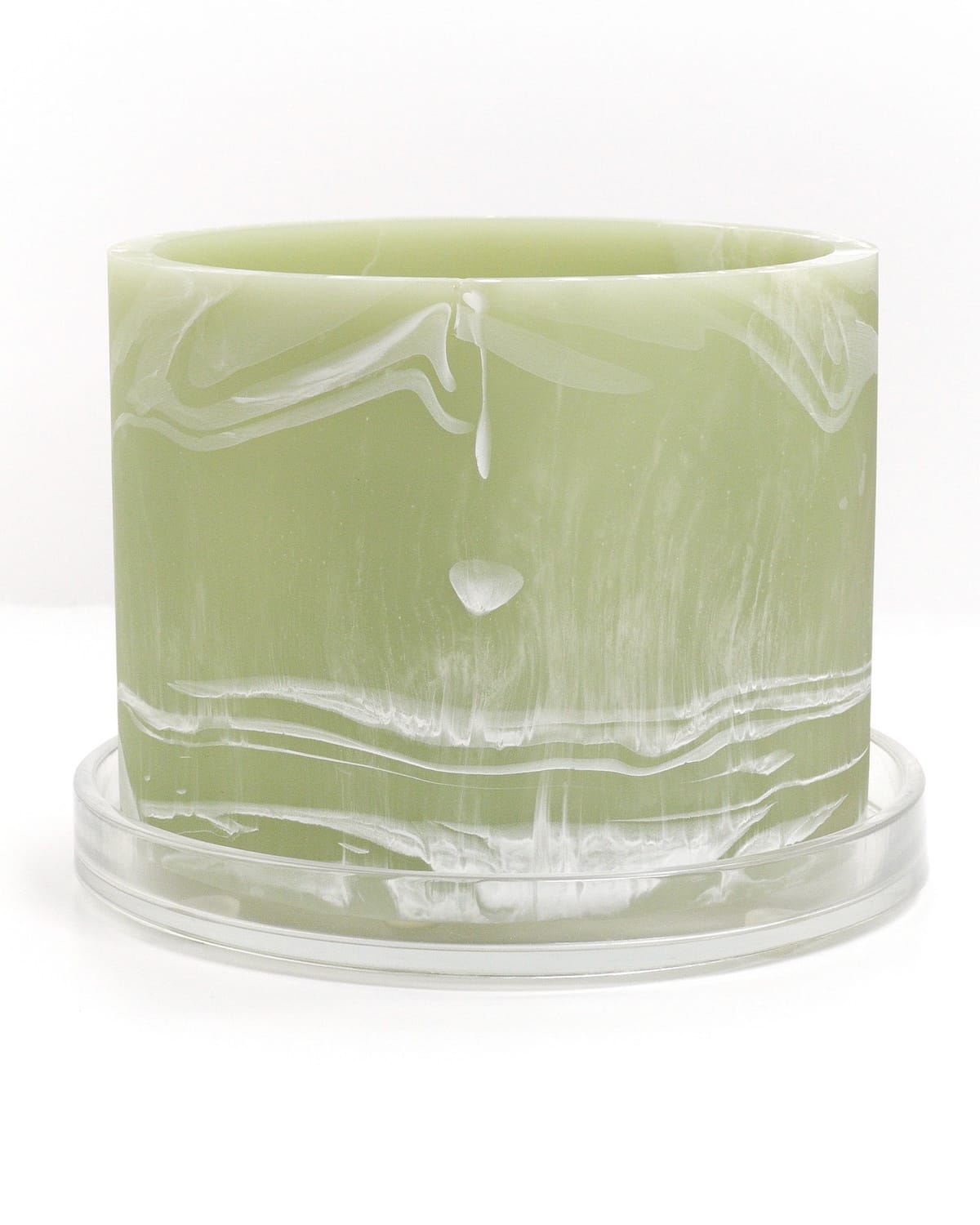 celery green white handmade resin plant pot 6 inch indoor planter with drainage