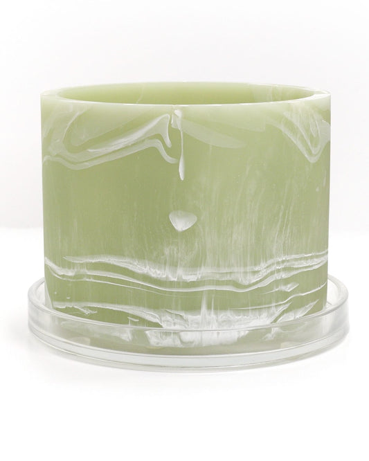 celery green white handmade resin plant pot 6 inch indoor planter with drainage