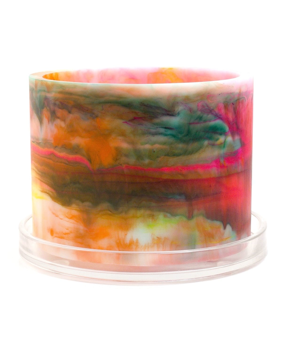 color explosion white pink yellow green orange handmade resin plant pot 6 inch indoor planter with drainage