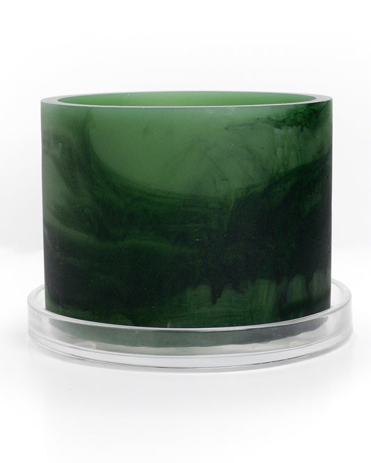 forest green handmade resin plant pot 6 inch indoor planter with drainage