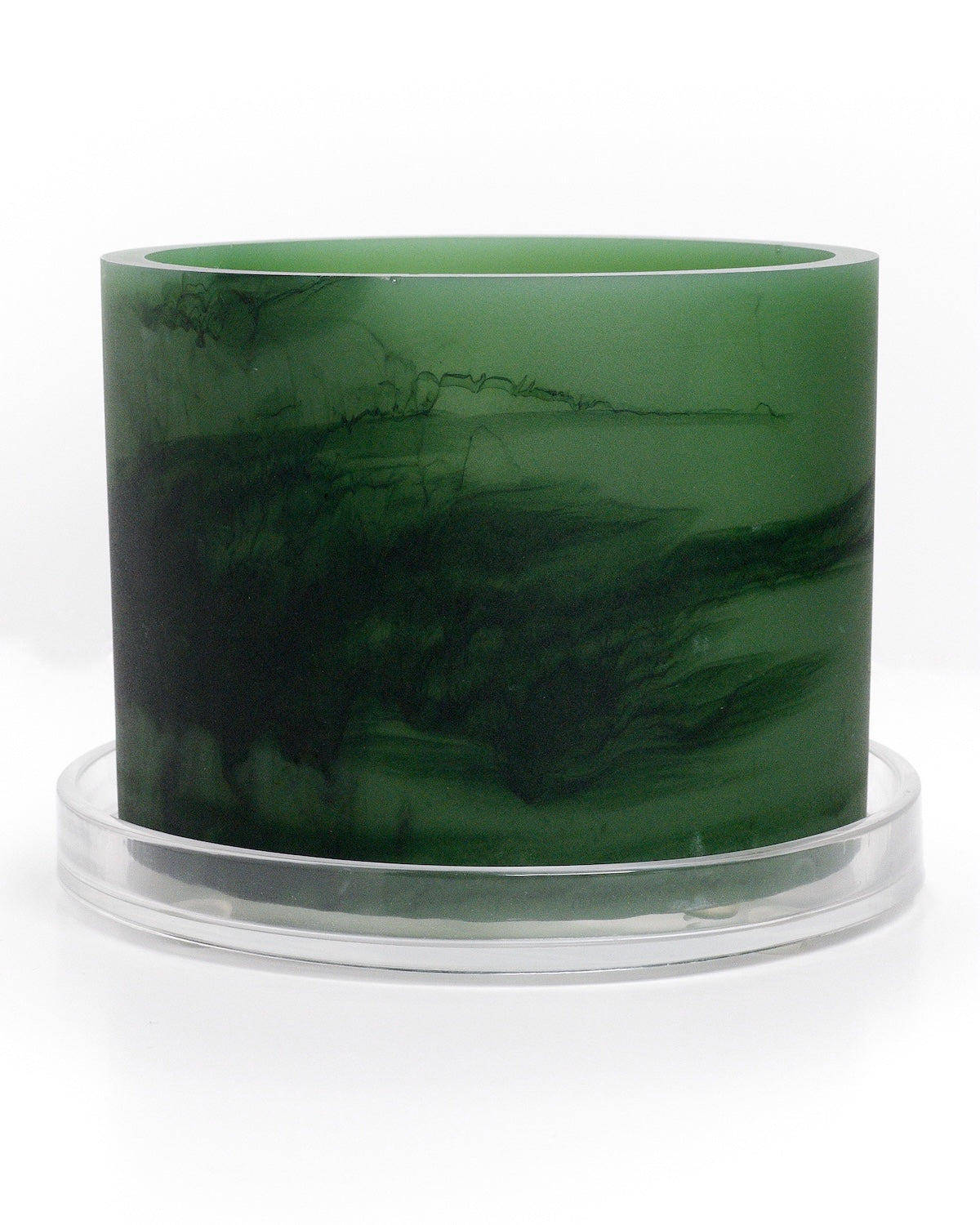 forest green handmade resin plant pot 6 inch indoor planter with drainage