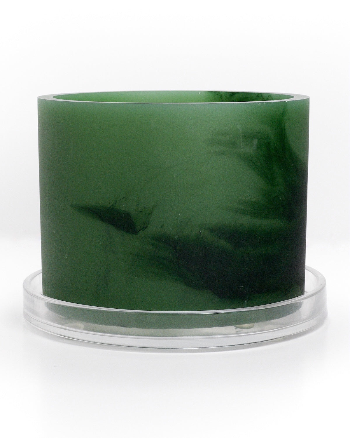 forest green handmade resin plant pot 6 inch indoor planter with drainage