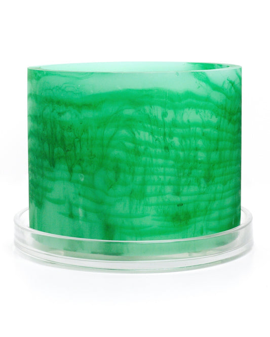 green monochromatic handmade resin plant pot 6 inch indoor planter with drainage