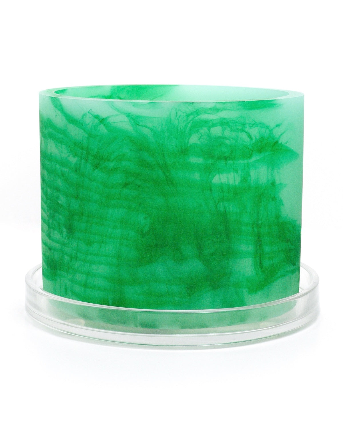 green monochromatic handmade resin plant pot 6 inch indoor planter with drainage