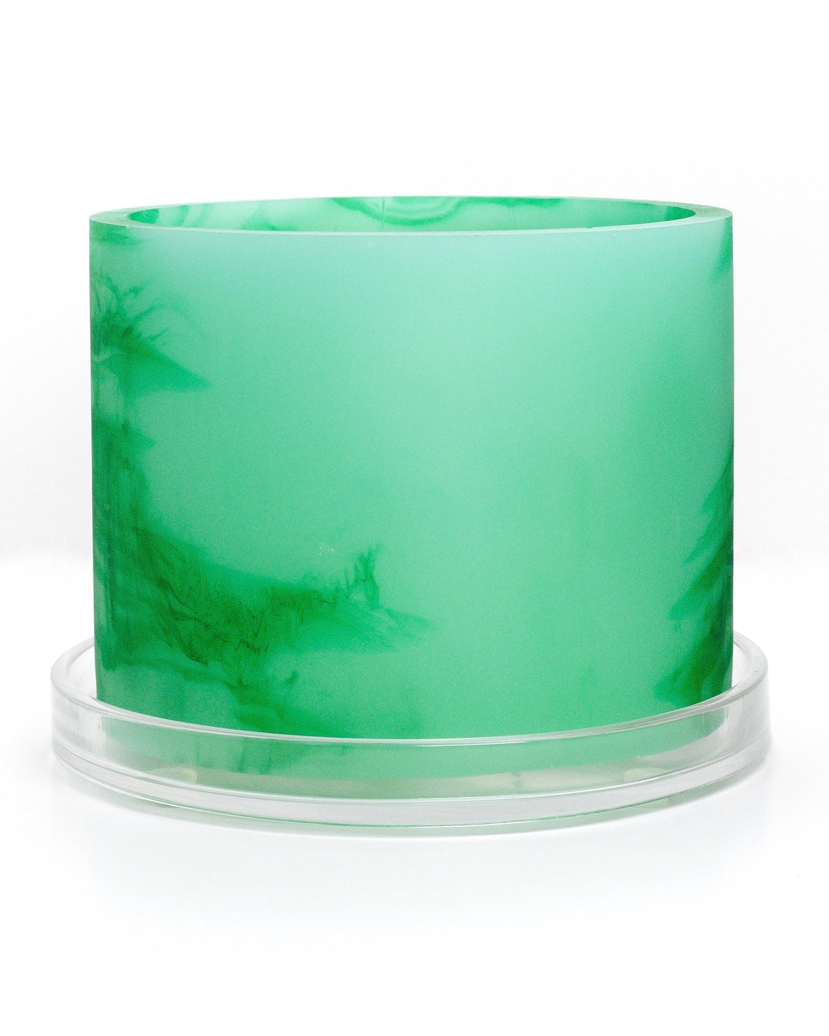 green monochromatic handmade resin plant pot 6 inch indoor planter with drainage