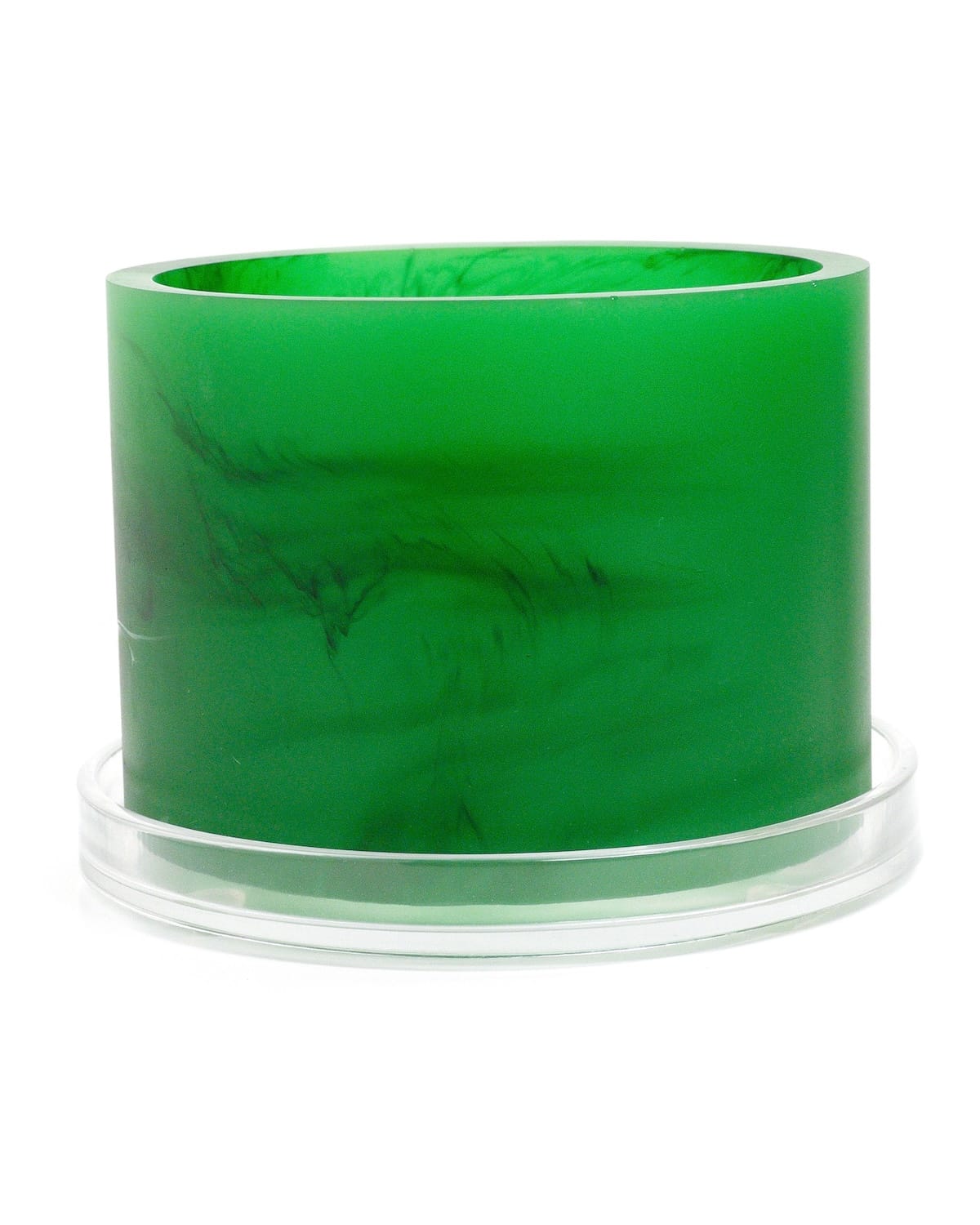 green monochromatic handmade resin plant pot 6 inch indoor planter with drainage