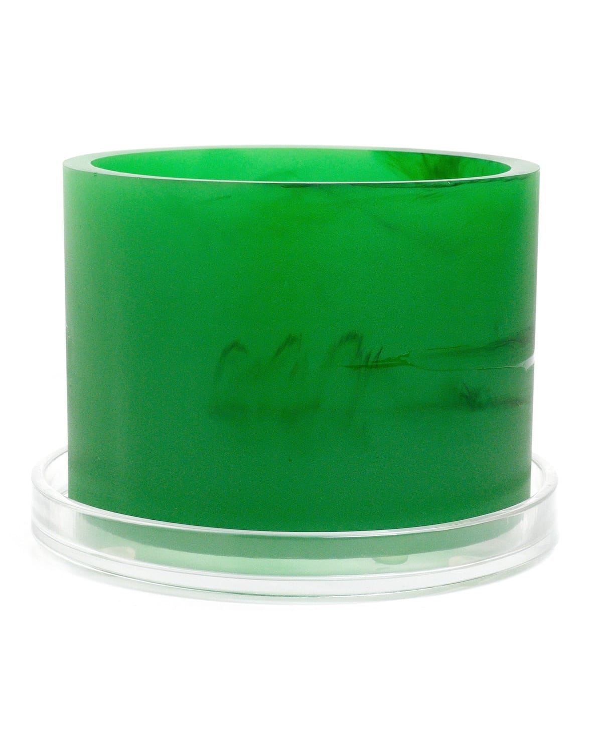 green monochromatic handmade resin plant pot 6 inch indoor planter with drainage