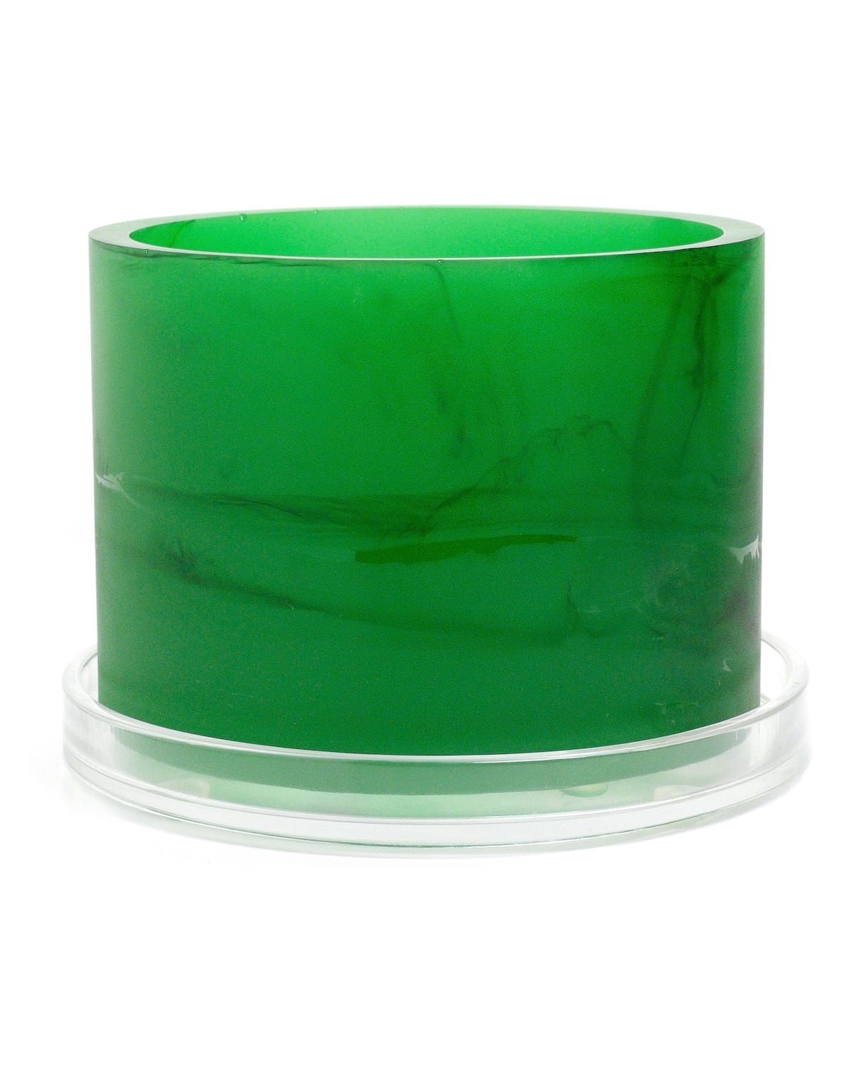 green monochromatic handmade resin plant pot 6 inch indoor planter with drainage