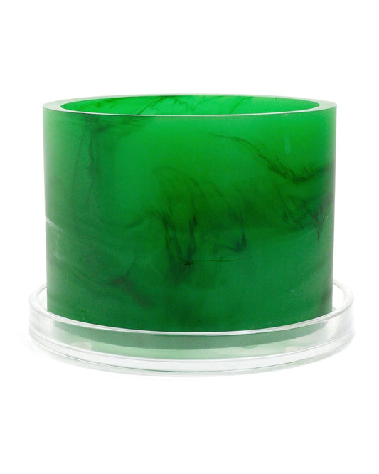 green monochromatic handmade resin plant pot 6 inch indoor planter with drainage