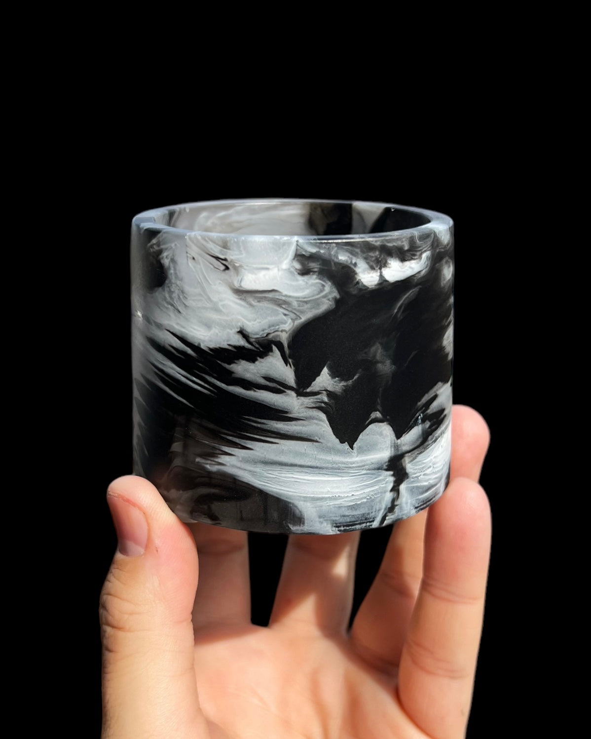 Plant Pot - Marble Mess Mini | Black & White