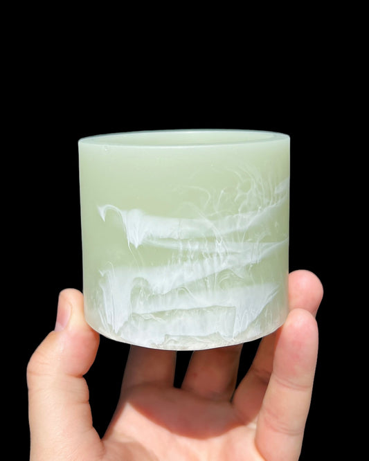 Plant Pot - celery green | white - Neutral Pastel Mini