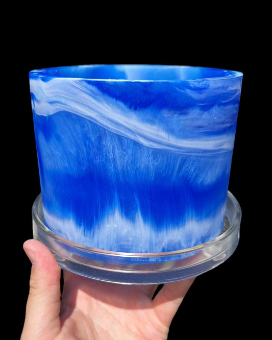 Plant Pot - Sapphire Blue | Blue & White Rorschach