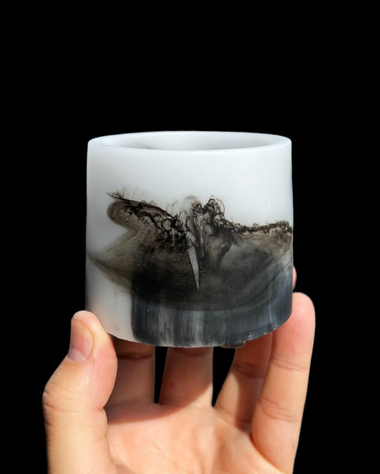 Plant Pot - White | Black Rorschach Mini