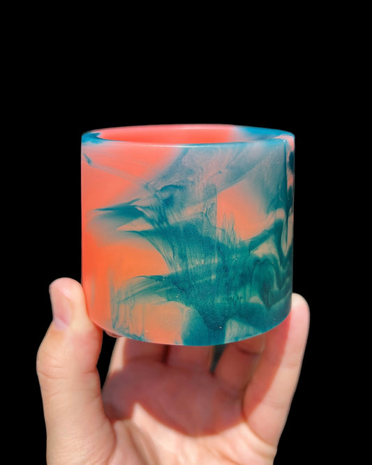 Plant Pot - Salmon | Aqua Rorschach Mini