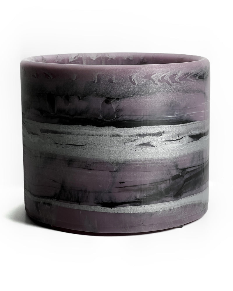 8 inch indoor planter Lavender, Silver, & Black Planter - 8 Inch Handmade Plant Pot