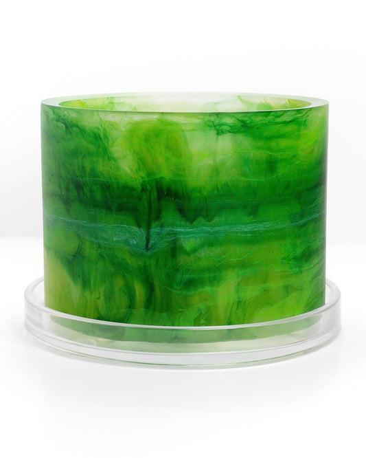 lime forest green white clear handmade resin plant pot 6 inch indoor planter with drainage