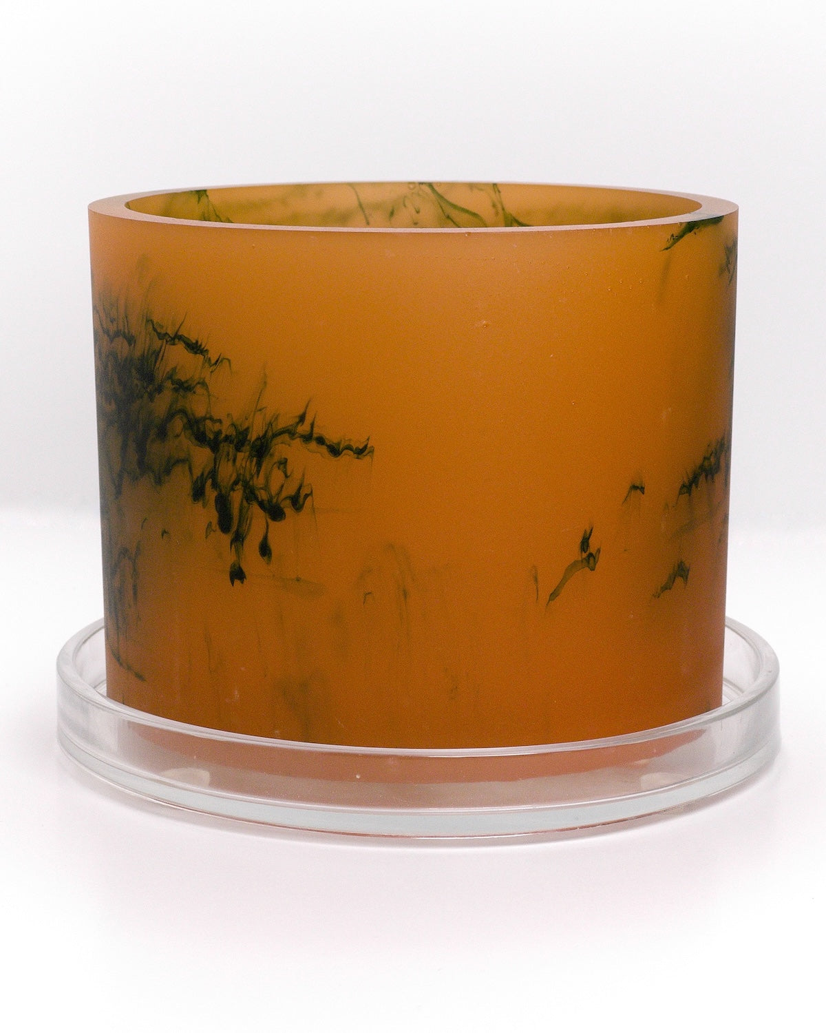 orange dark green handmade resin plant pot 6 inch indoor planter with drainage