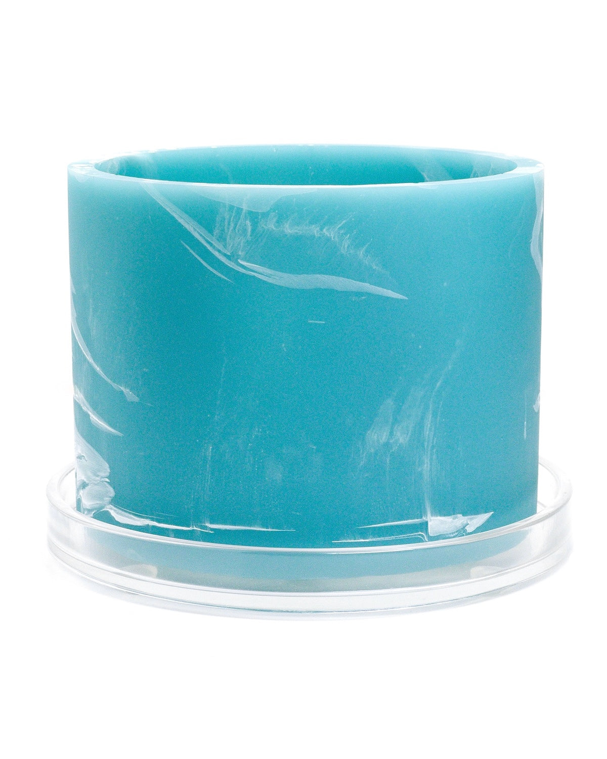powder blue white handmade resin plant pot 6 inch indoor planter with drainage