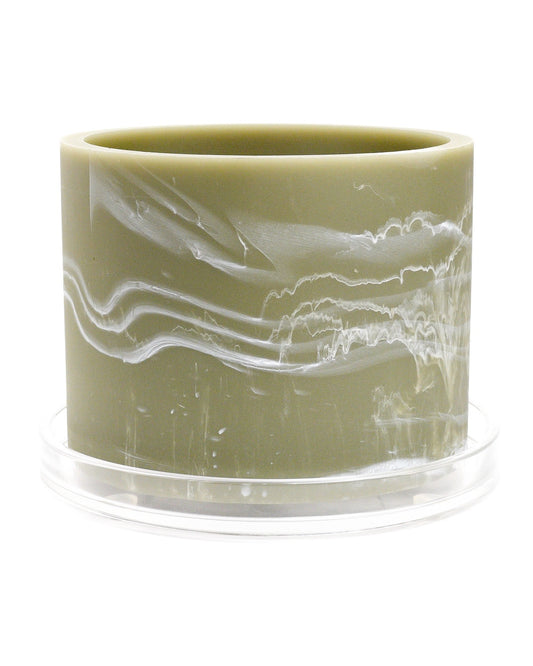 sage green white handmade resin plant pot 6 inch indoor planter with drainage