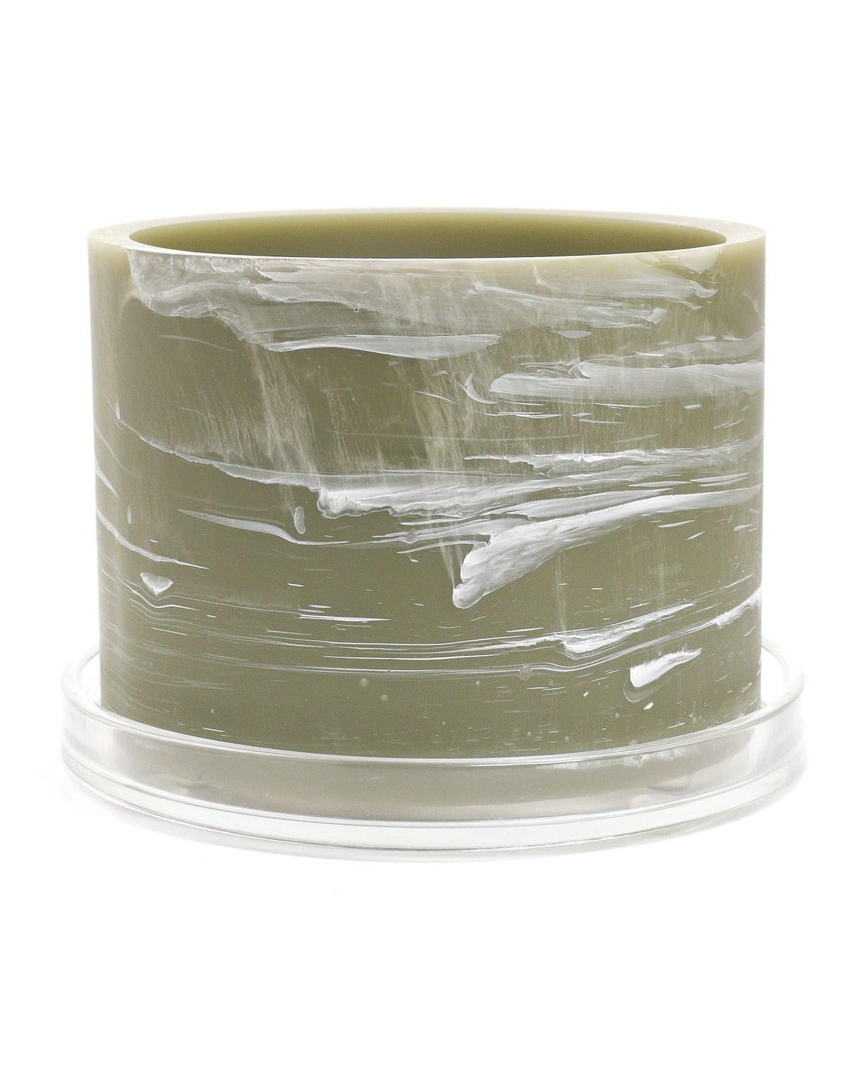 sage green white handmade resin plant pot 6 inch indoor planter with drainage
